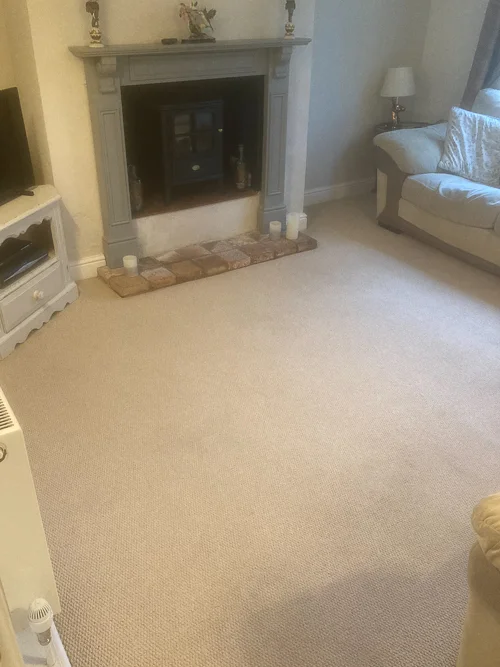 a light coloured carpet after cleaning